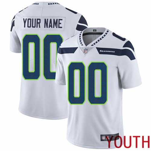 Limited White Youth Road Jersey NFL Customized Football Seattle Seahawks Vapor Untouchable->customized nfl jersey->Custom Jersey